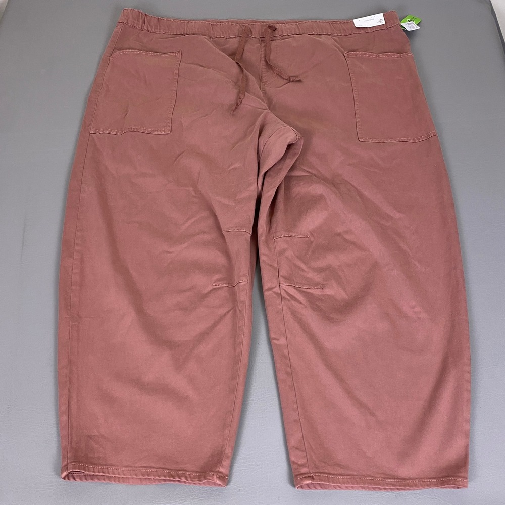 Maurices Wide Leg Crop Pants Womens Plus 4X Mauve Pink High Rise Stretch New NWT